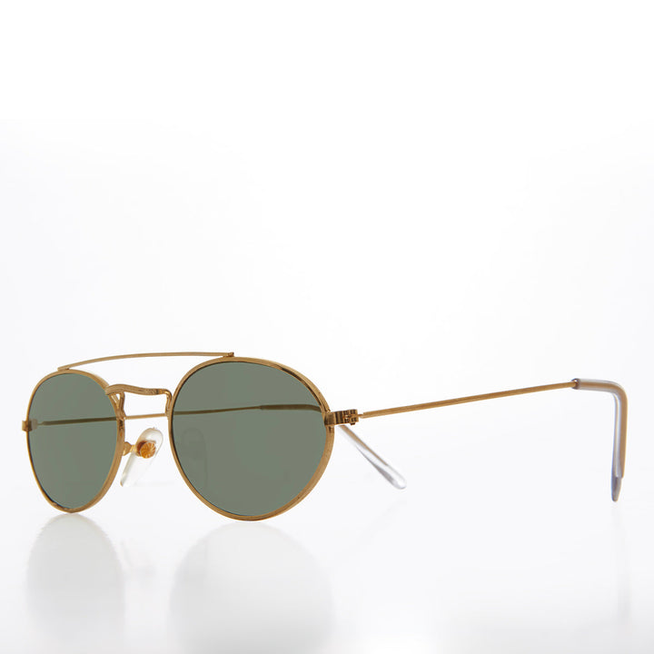Oval Metal Steampunk Aviator Sunglasses - Mykonos