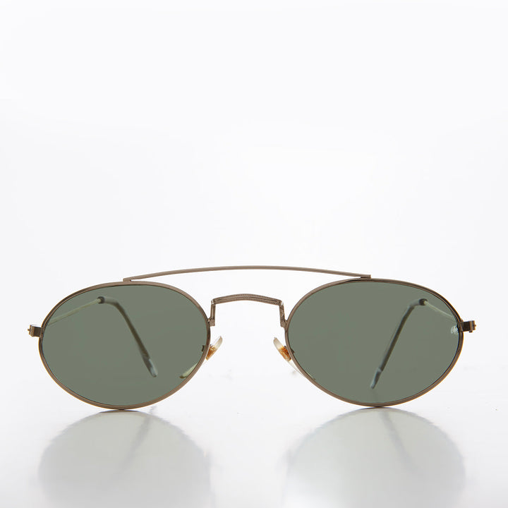 Oval Metal Steampunk Aviator Sunglasses - Mykonos