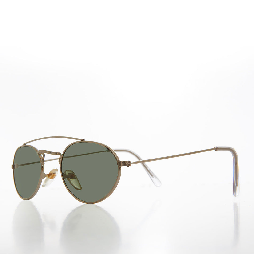 Oval Metal Steampunk Aviator Sunglasses - Mykonos