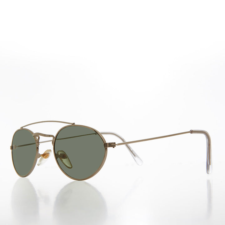 Oval Metal Steampunk Aviator Sunglasses - Mykonos