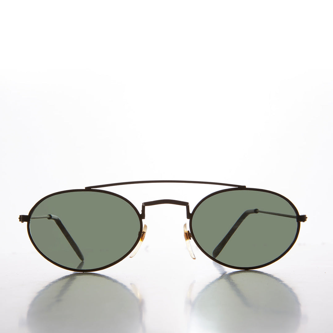 Oval Metal Steampunk Aviator Sunglasses - Mykonos