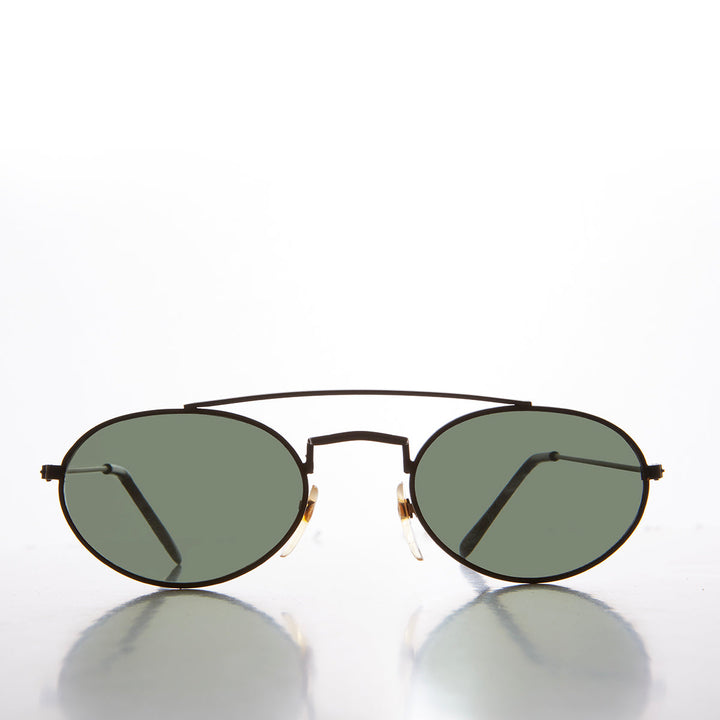 Oval Metal Steampunk Aviator Sunglasses - Mykonos