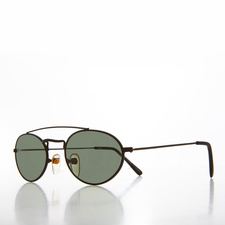 Oval Metal Steampunk Aviator Sunglasses - Mykonos
