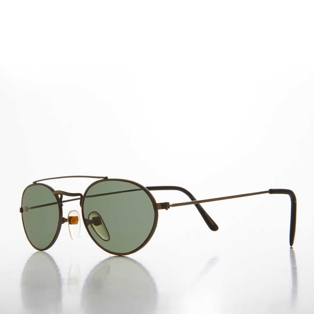 Oval Metal Steampunk Aviator Sunglasses - Mykonos