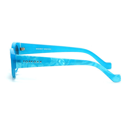 Kat x Money Moves - Blue Cateye Sunglasses