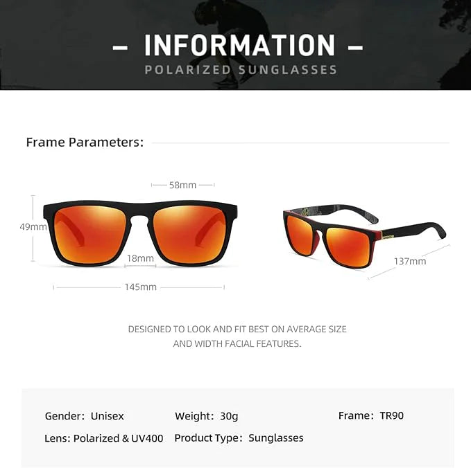 Square Polarized Sunglasses for Outdoor Sports | Driving | Golfing