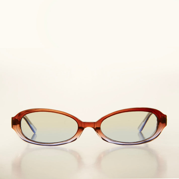 90s Micro Oval Sunglass with Colorful Frame - Nico