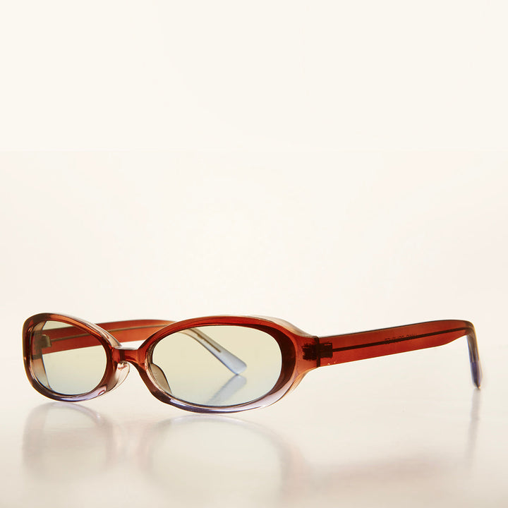 90s Micro Oval Sunglass with Colorful Frame - Nico