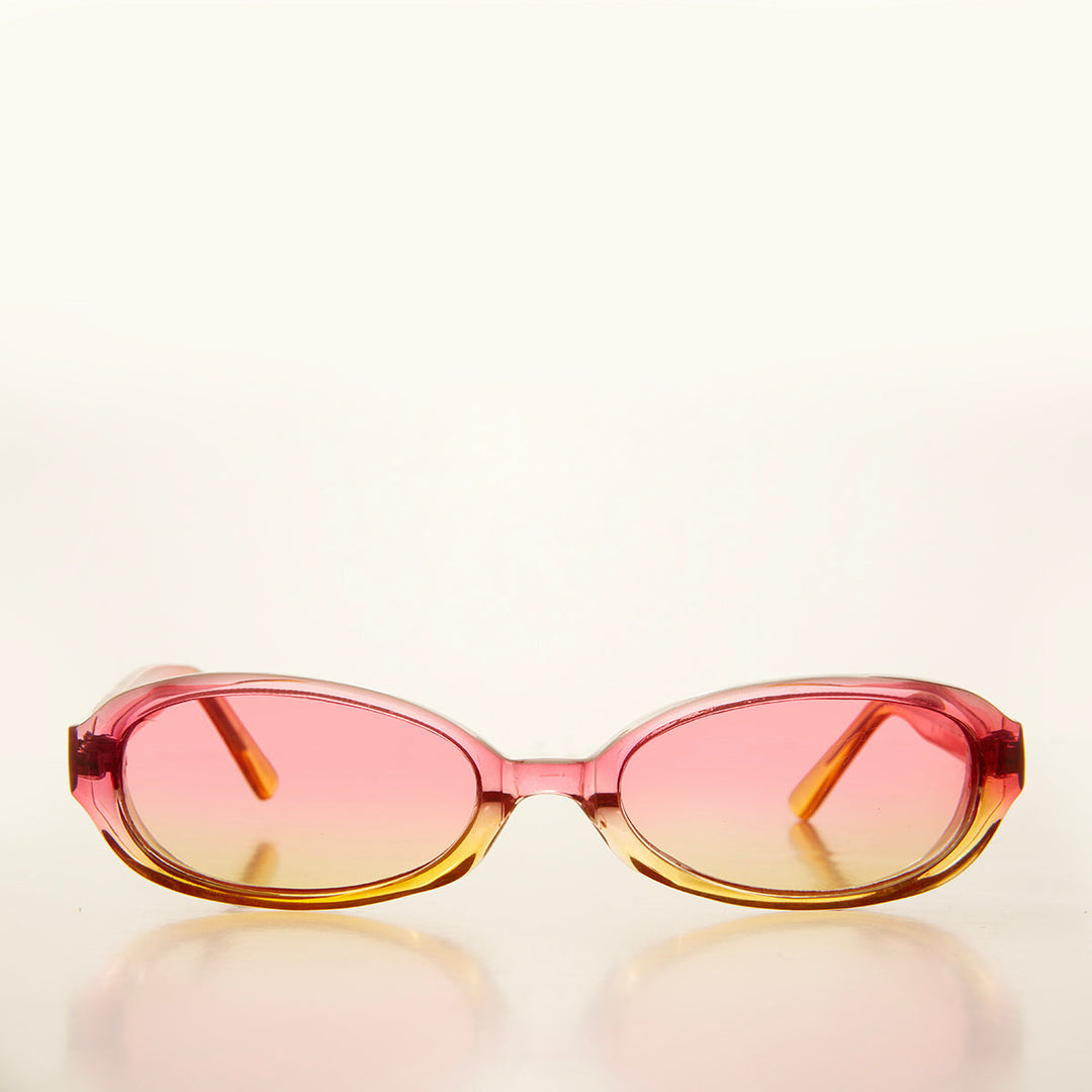 90s Micro Oval Sunglass with Colorful Frame - Nico