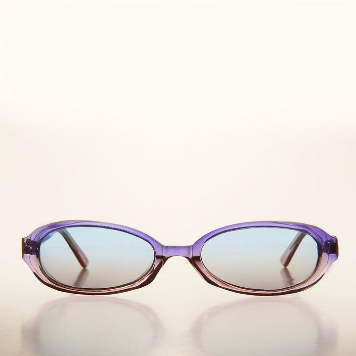 90s Micro Oval Sunglass with Colorful Frame - Nico