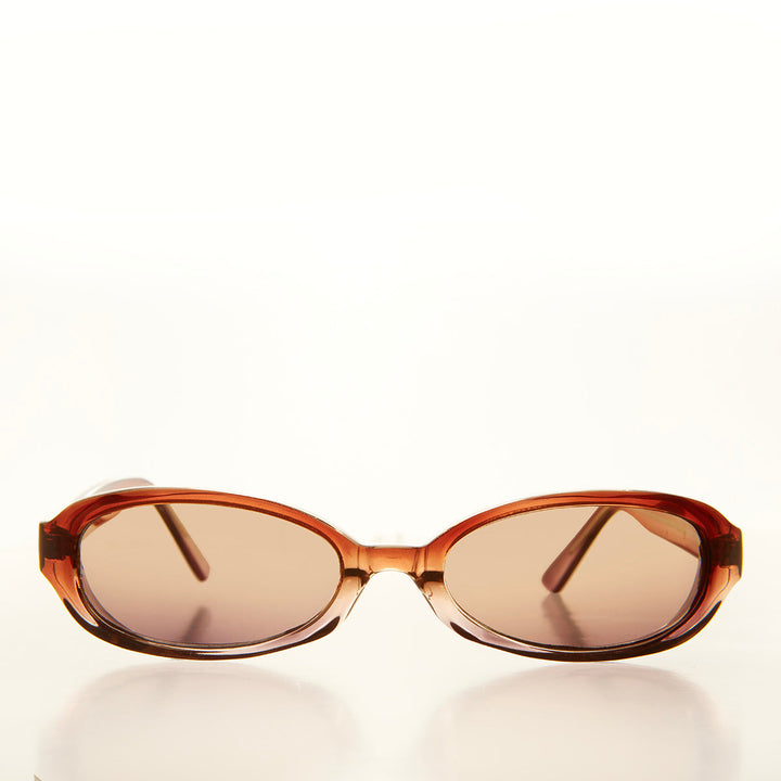 90s Micro Oval Sunglass with Colorful Frame - Nico