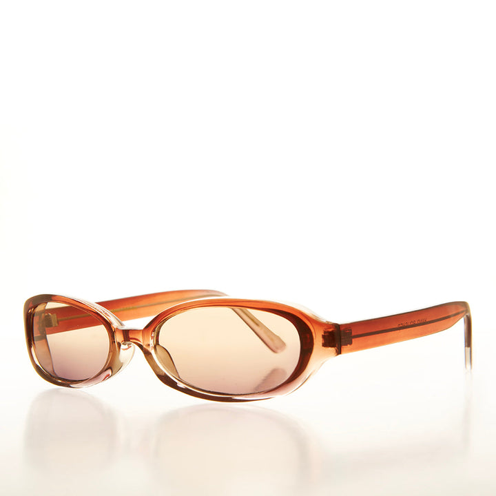 90s Micro Oval Sunglass with Colorful Frame - Nico