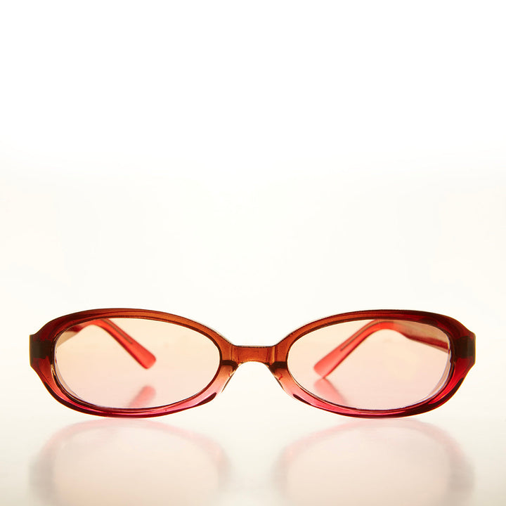 90s Micro Oval Sunglass with Colorful Frame - Nico