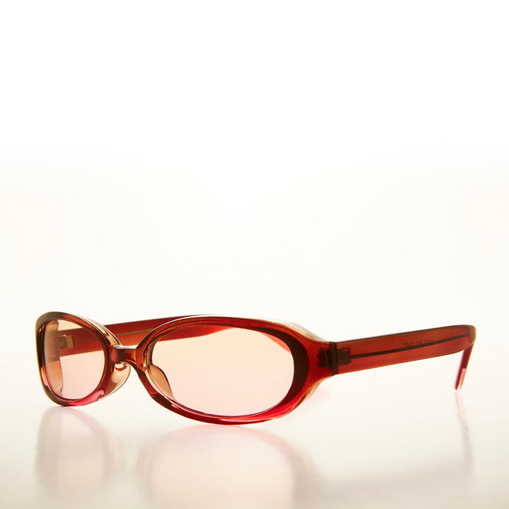 90s Micro Oval Sunglass with Colorful Frame - Nico