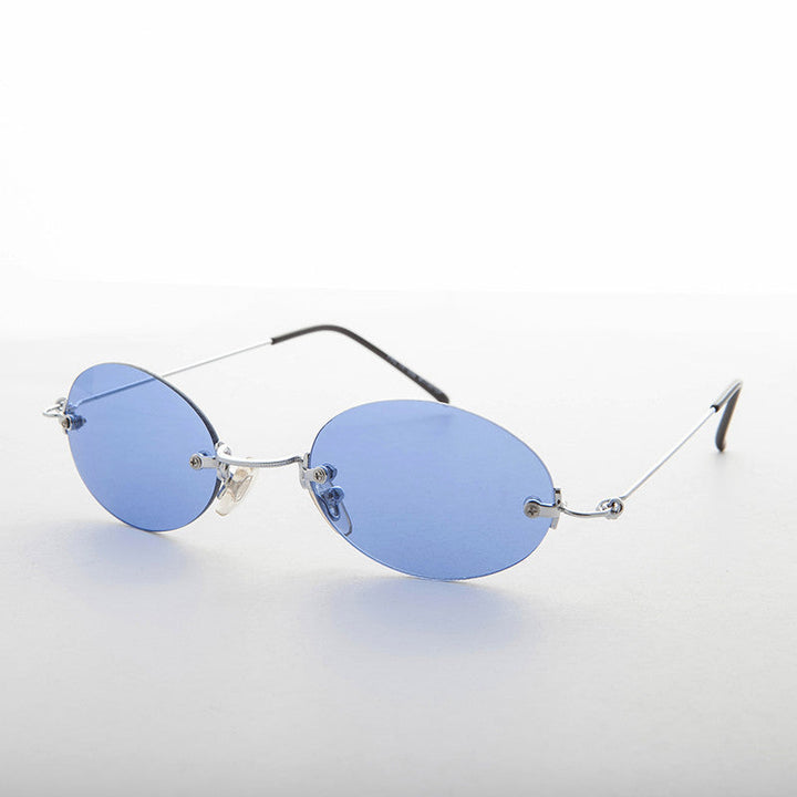 Gafas de sol vintage de los años 90 con lentes de color ovaladas sin montura - Piper
