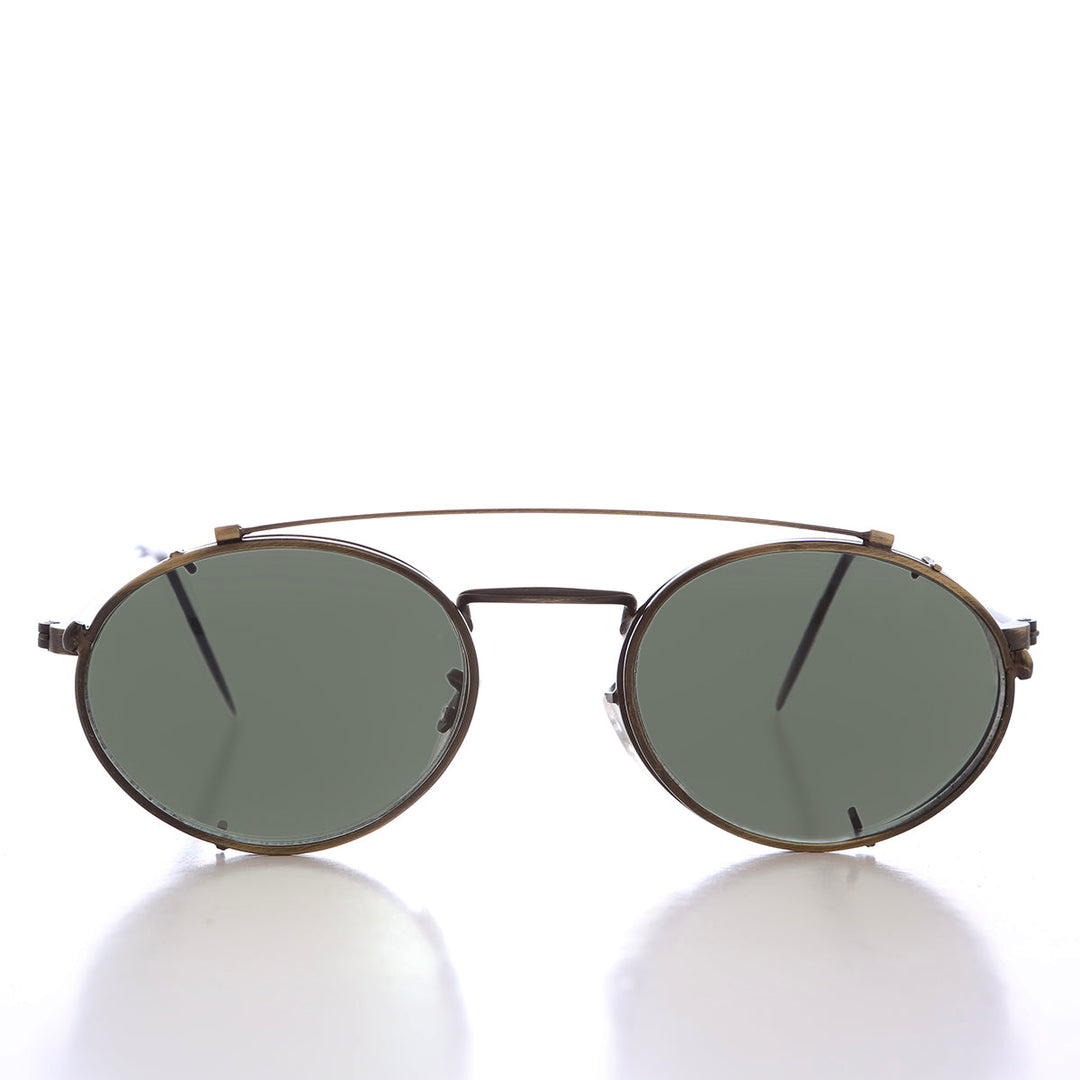 Oval Clip On Sunglasses  - Purdue