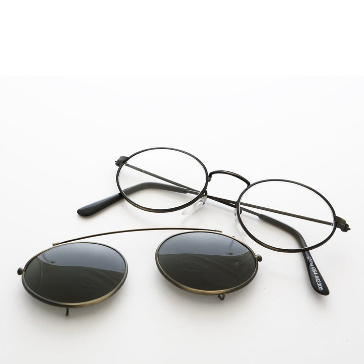 Oval Clip On Sunglasses  - Purdue
