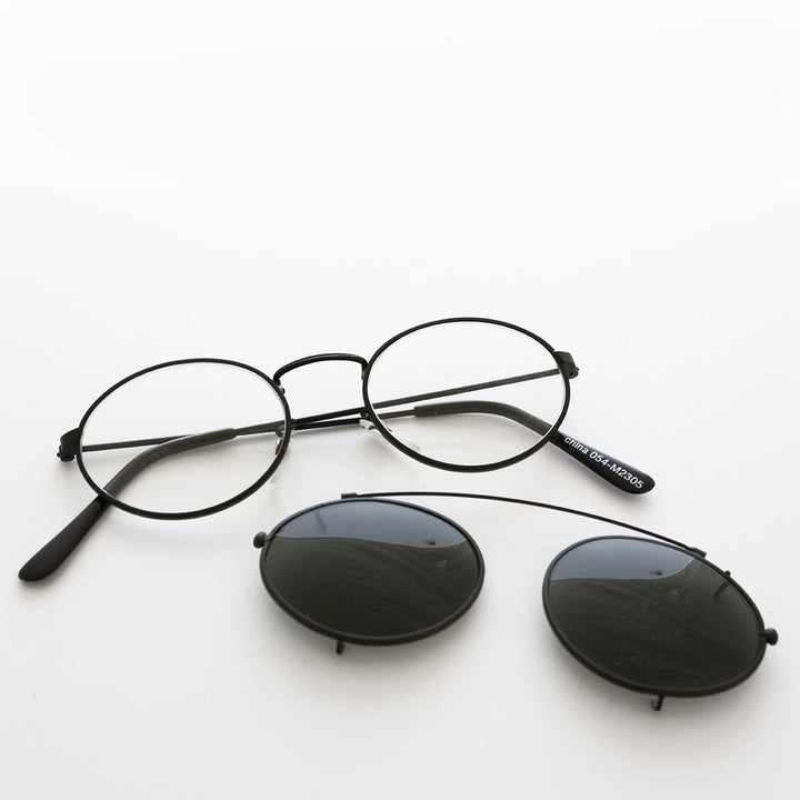 Oval Clip On Sunglasses  - Purdue