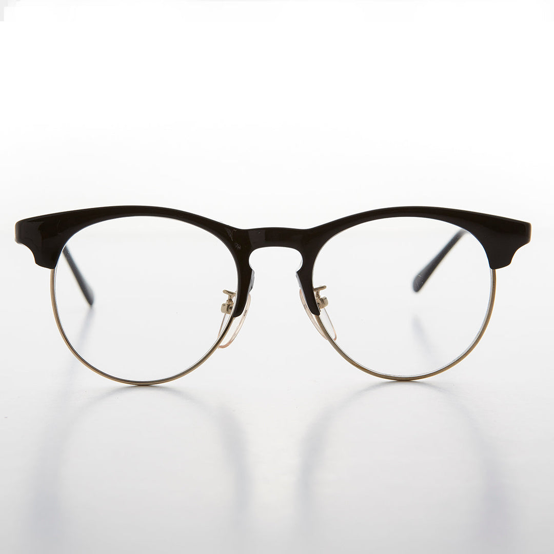 Hipster Horn Rim Eyeglasses with Keyhole Bridge - Quinn