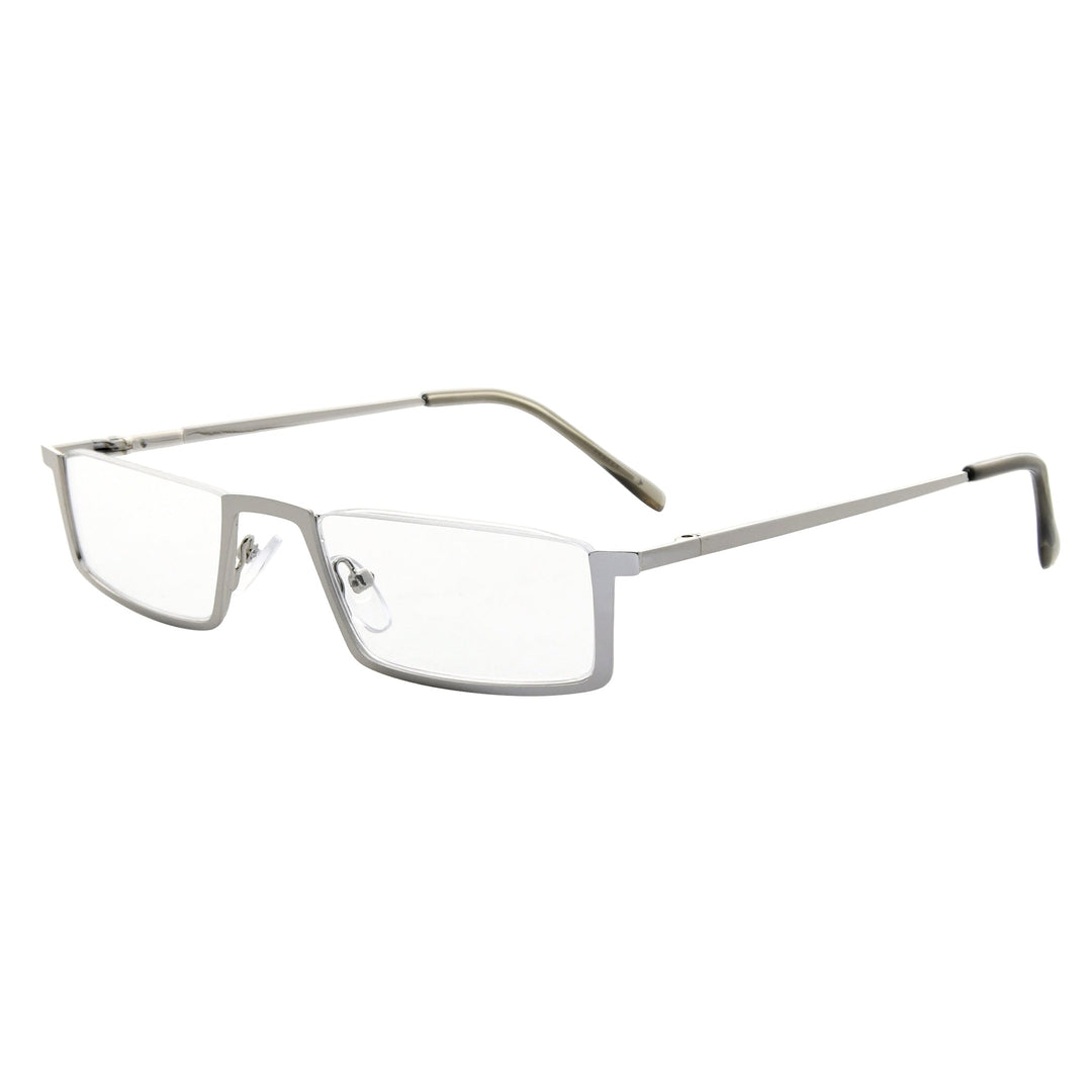 Half-Rim Metal Reading Glasses