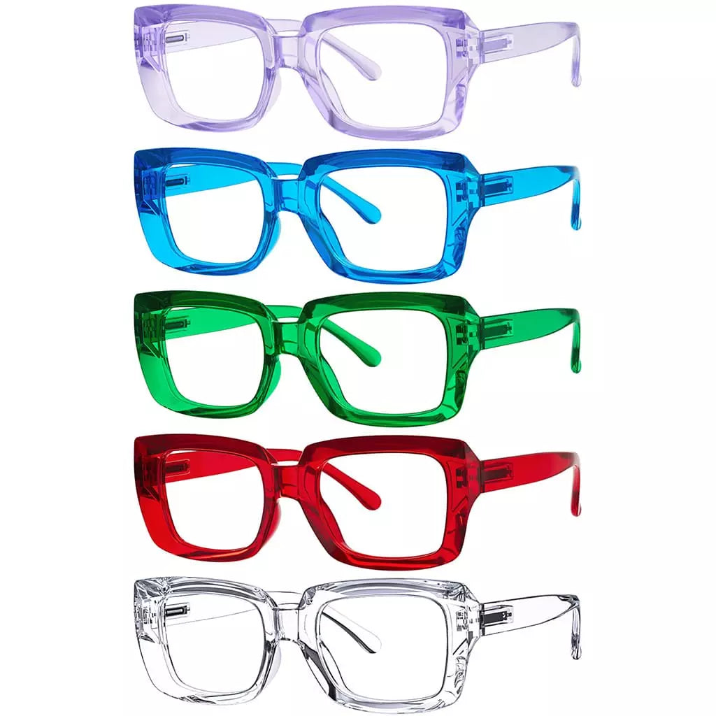 4 Pack Trendy Reading Glasses Thicker Frame Readers R9107