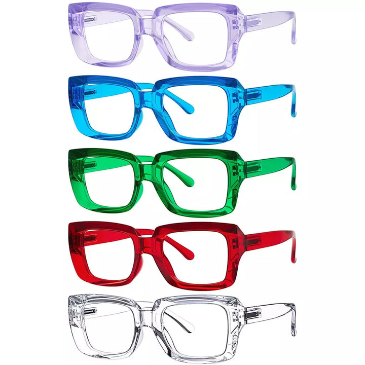 4 Pack Trendy Reading Glasses Thicker Frame Readers R9107