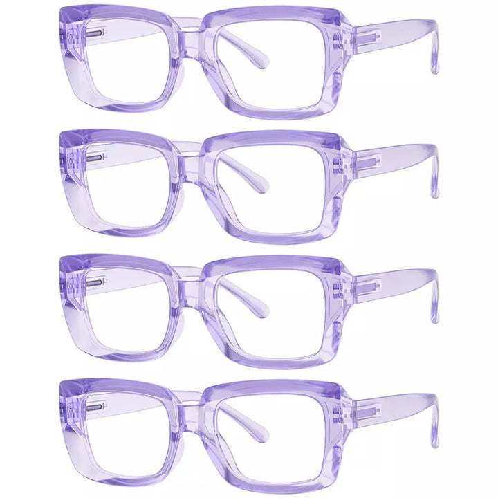 4 Pack Trendy Reading Glasses Thicker Frame Readers R9107