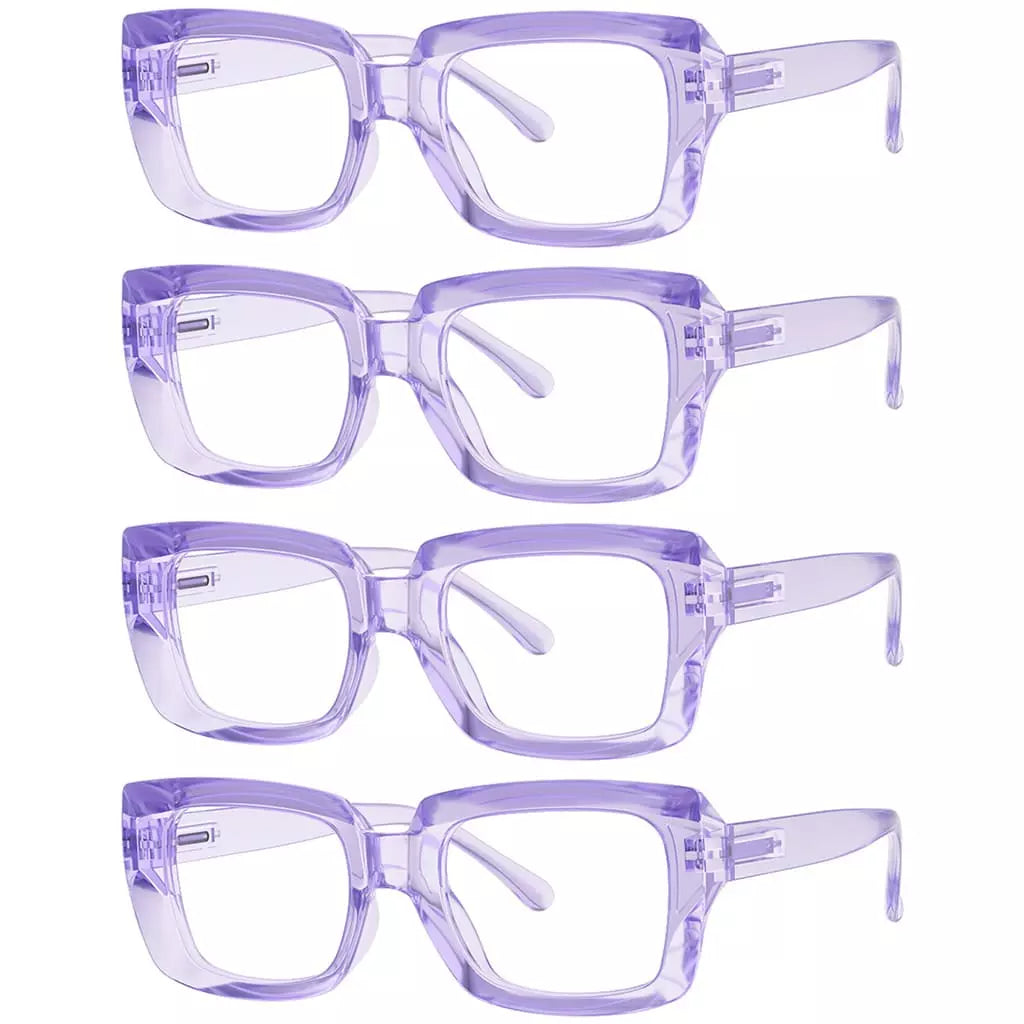 4 Pack Trendy Reading Glasses Thicker Frame Readers R9107