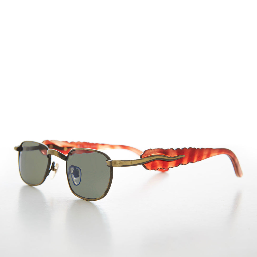 90s Unique Rectangular Vintage Sunglasses - Rusty