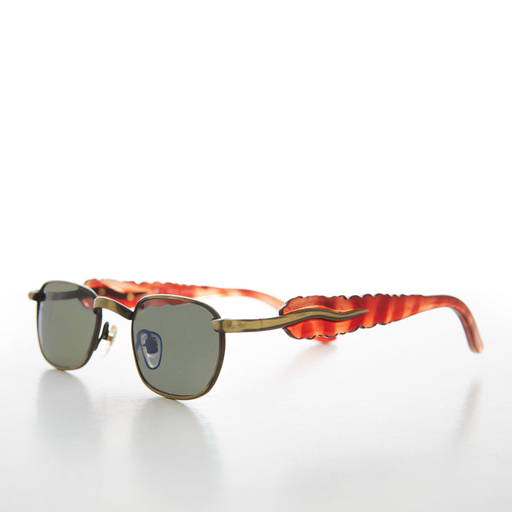 90s Unique Rectangular Vintage Sunglasses - Rusty