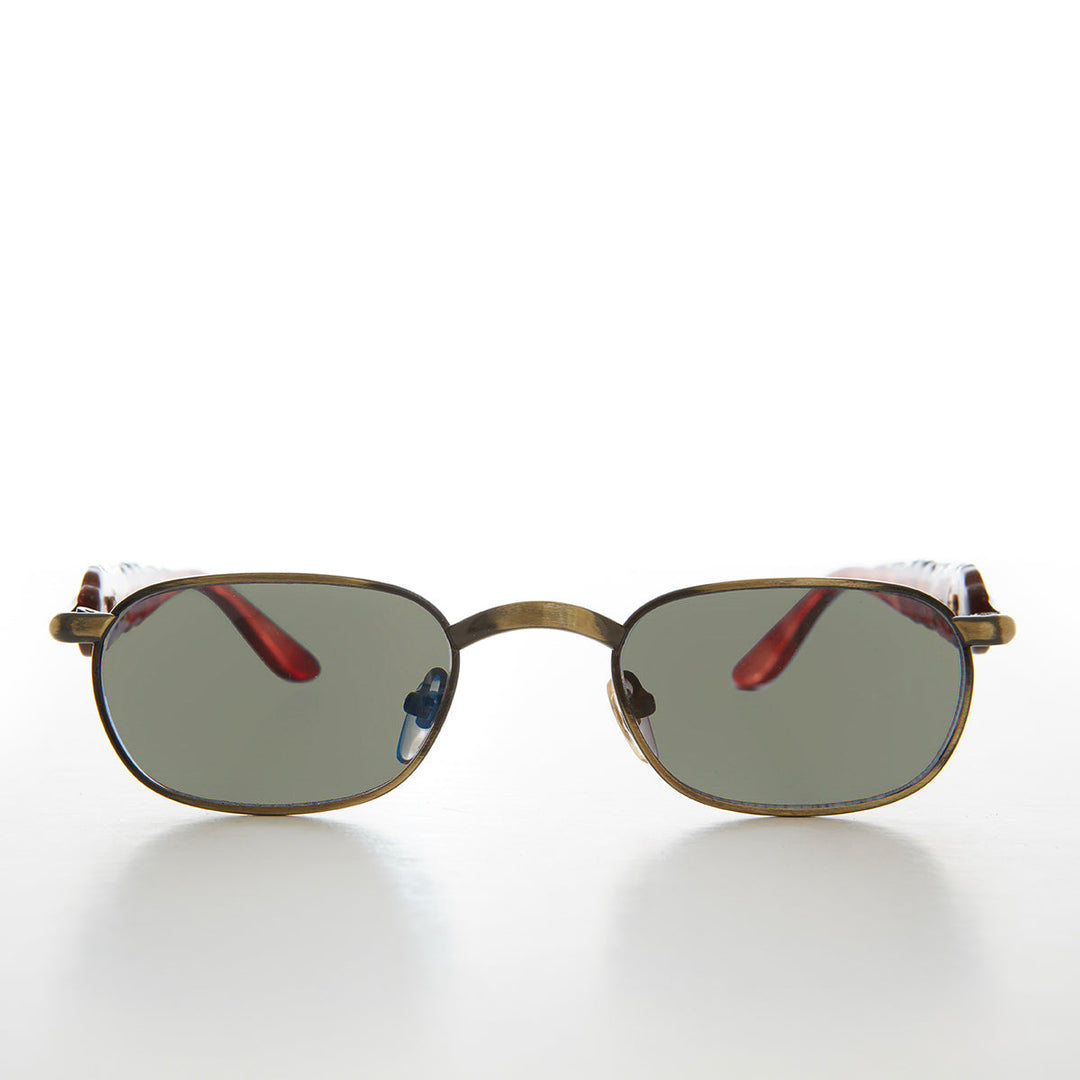 90s Unique Rectangular Vintage Sunglasses - Rusty