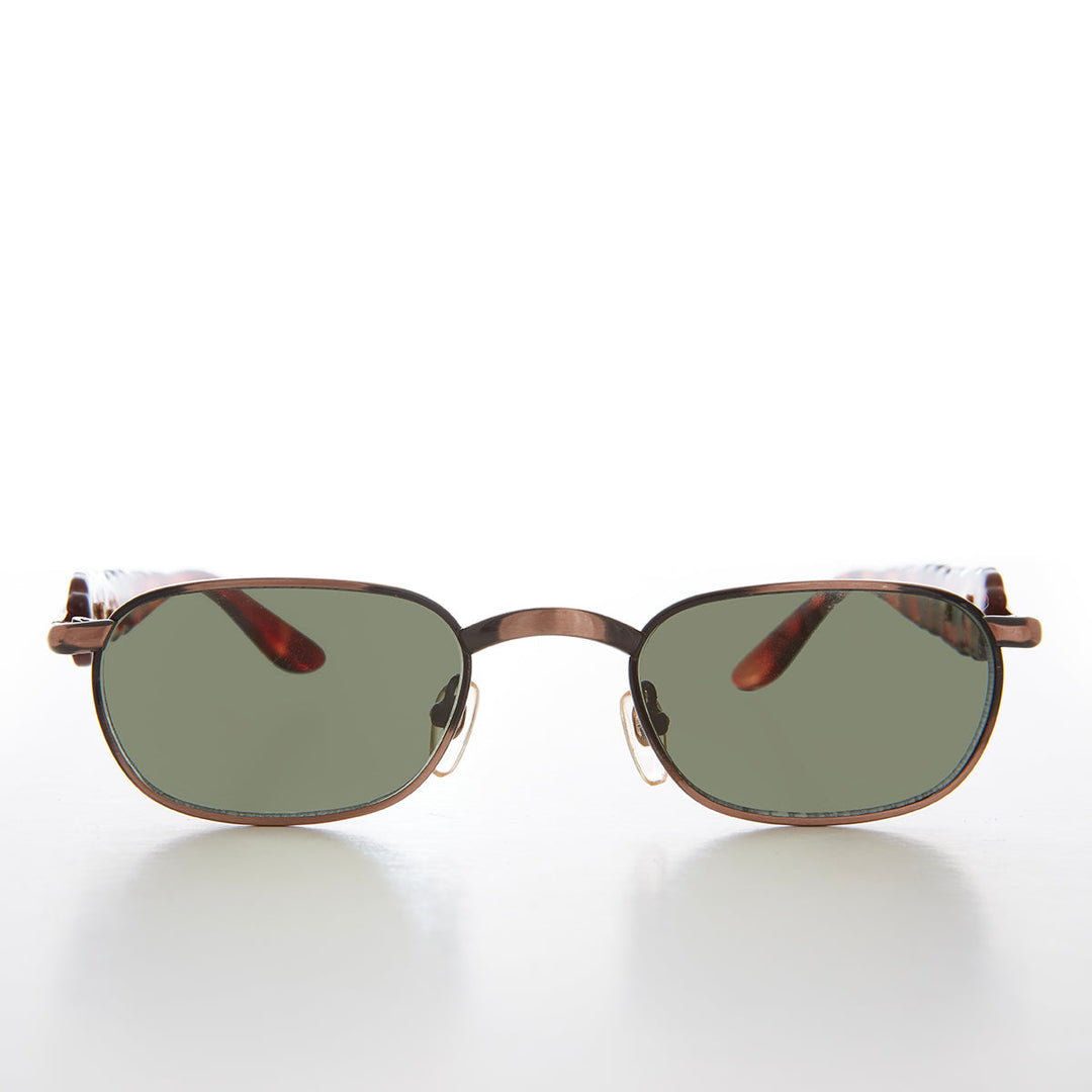 90s Unique Rectangular Vintage Sunglasses - Rusty