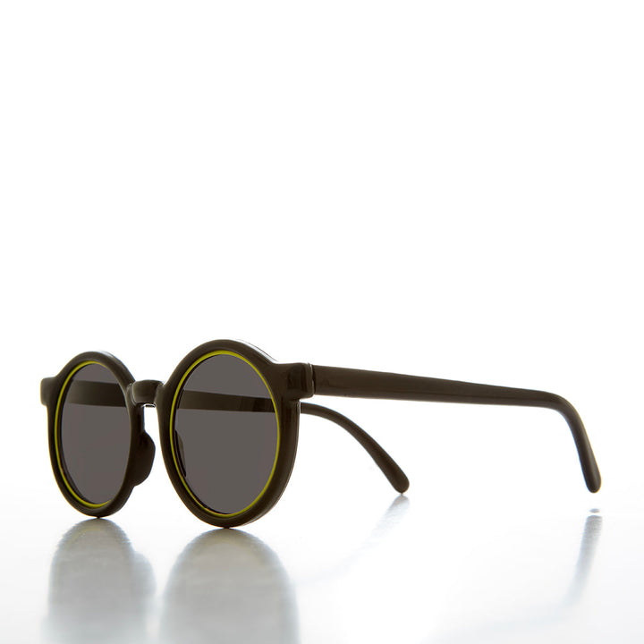90s Small Round Techie Black Sunglasses - Screech
