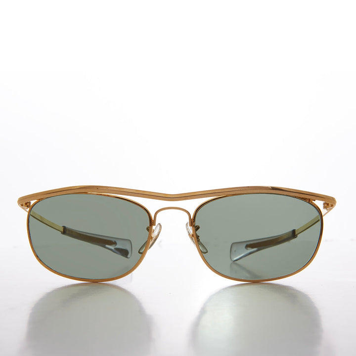 80s Metal Wrap Sunglass with Paddle Temples - Gorman