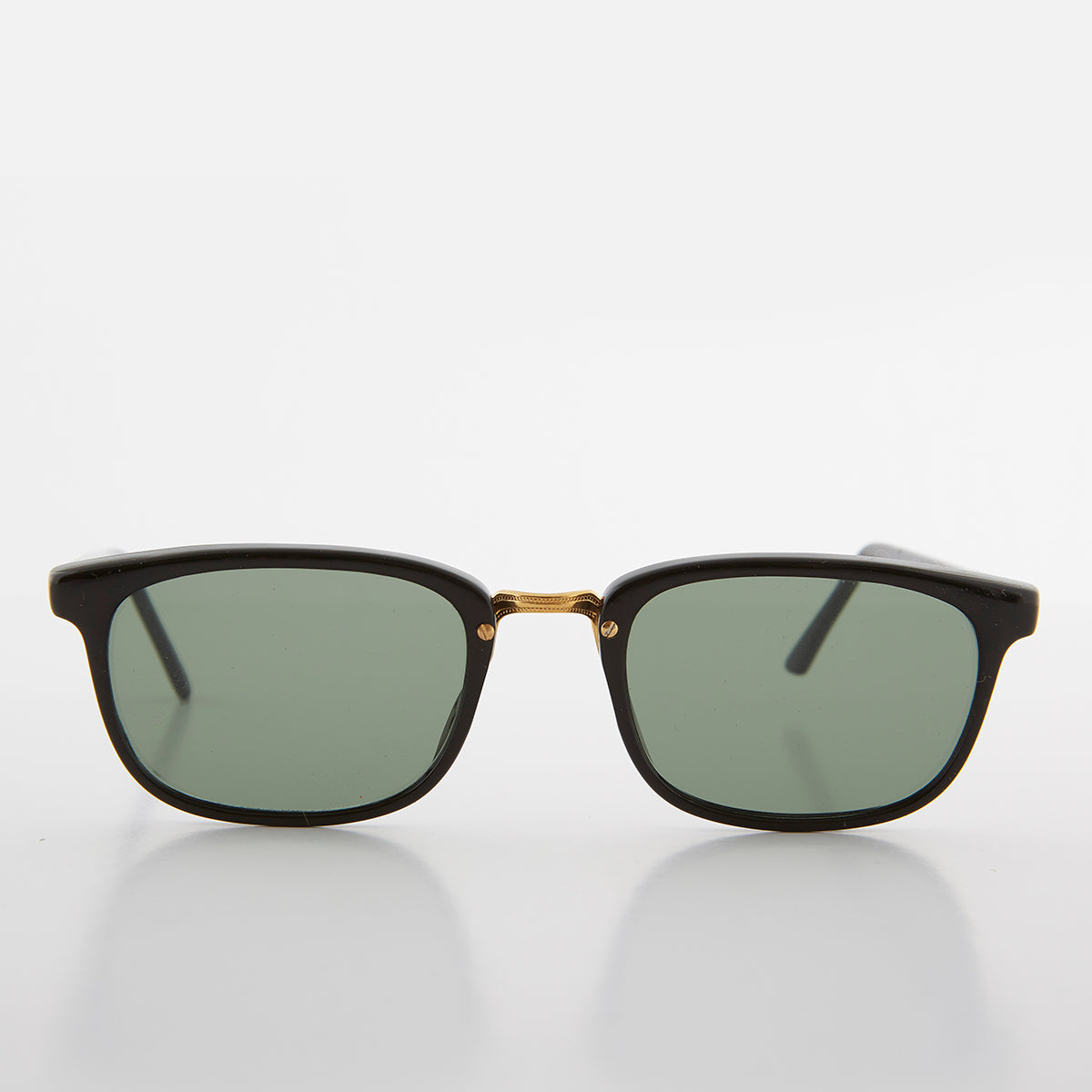 Rectangular Preppy Vintage Horn Rim Sunglass with Glass Lens - Spence ...