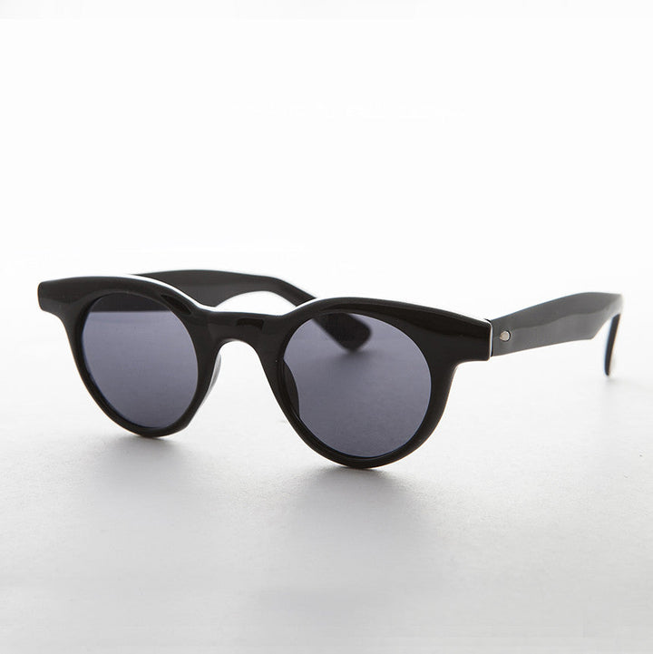 Small Round Horn Rim Preppy Vintage Sunglass - Sydney