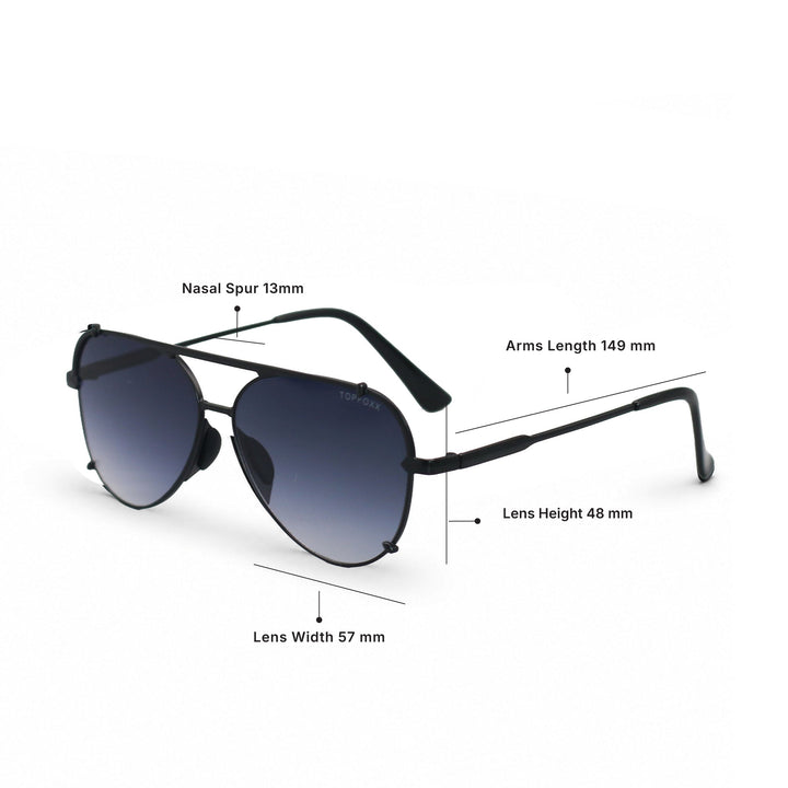 Smaller Cristina - Faded Black - Tangle Free Round Aviator Sunglasses