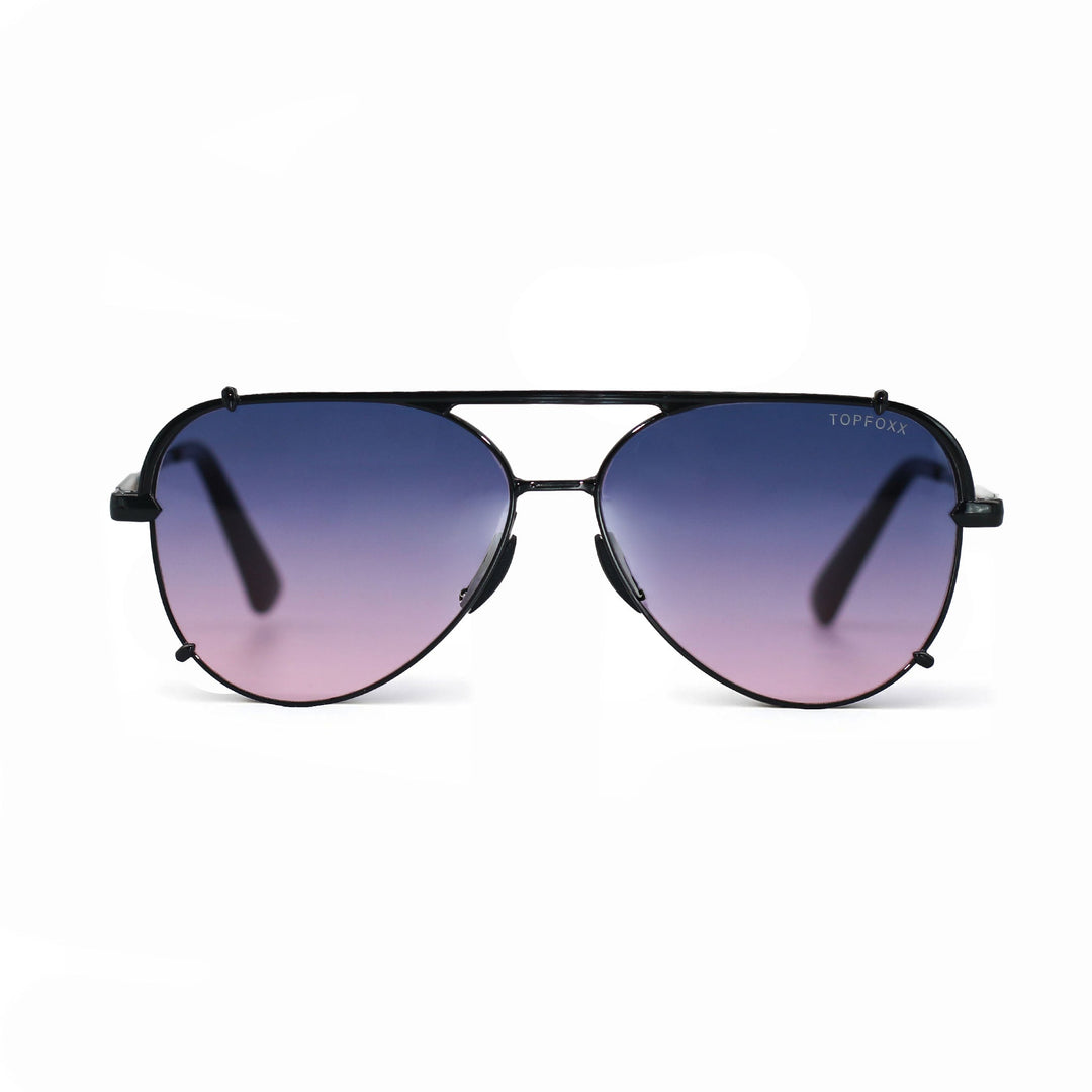 Smaller Cristina - Faded Purple & Pink - Tangle Free Round Aviator Sunglasses