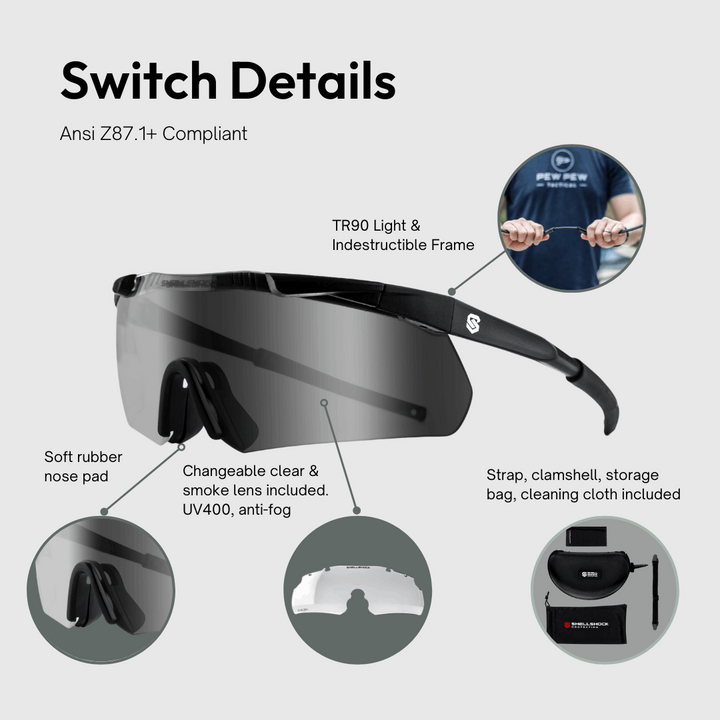 SWITCH™ Ballistic Glasses - Changeable Lens