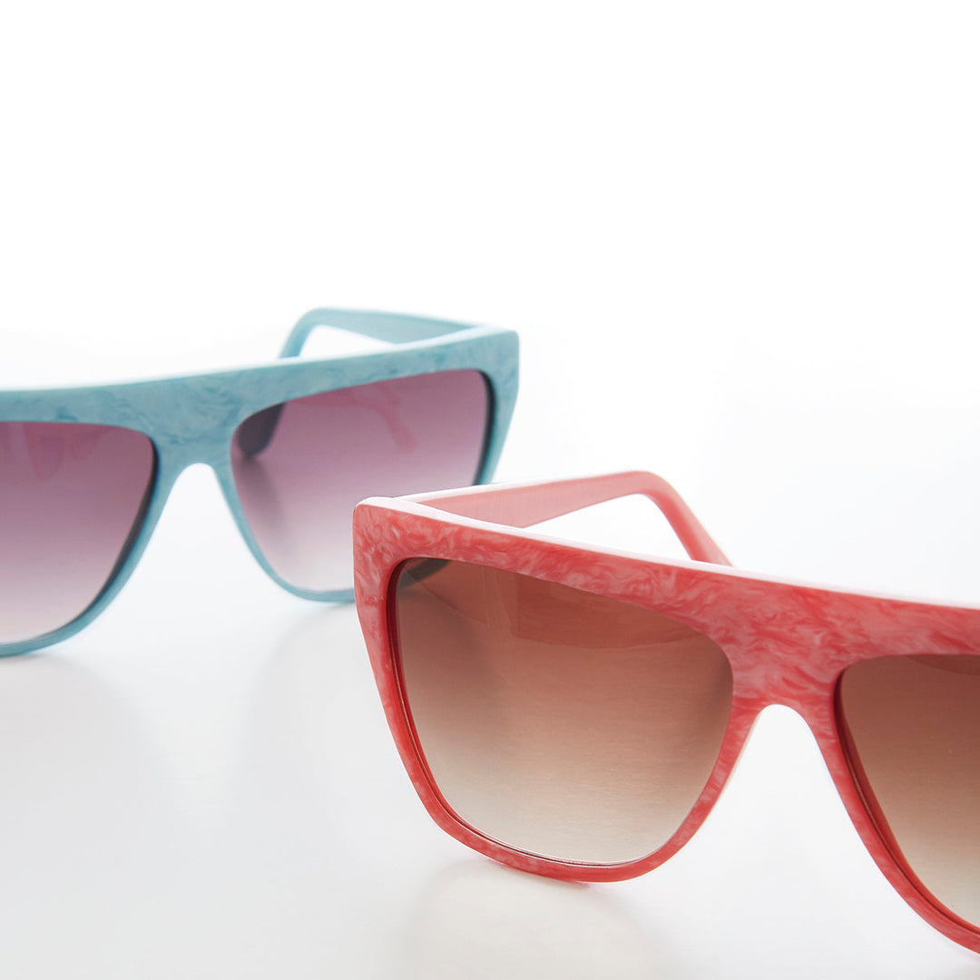 Colorful 80s Flat Top Sunglass - Taffy