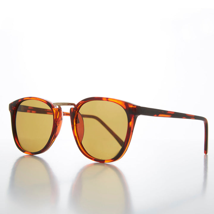 Gafas de sol vintage con borde de cuerno clásico Hipster Square - Toby