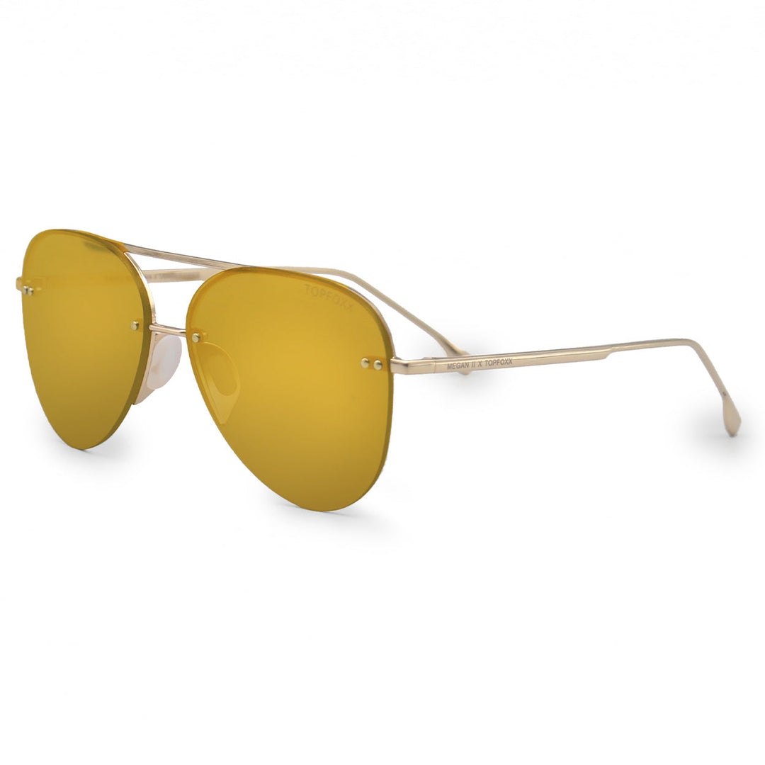 Smaller Megan 2 Mirrored Bronze - Tangle Free Aviator Sunglasses