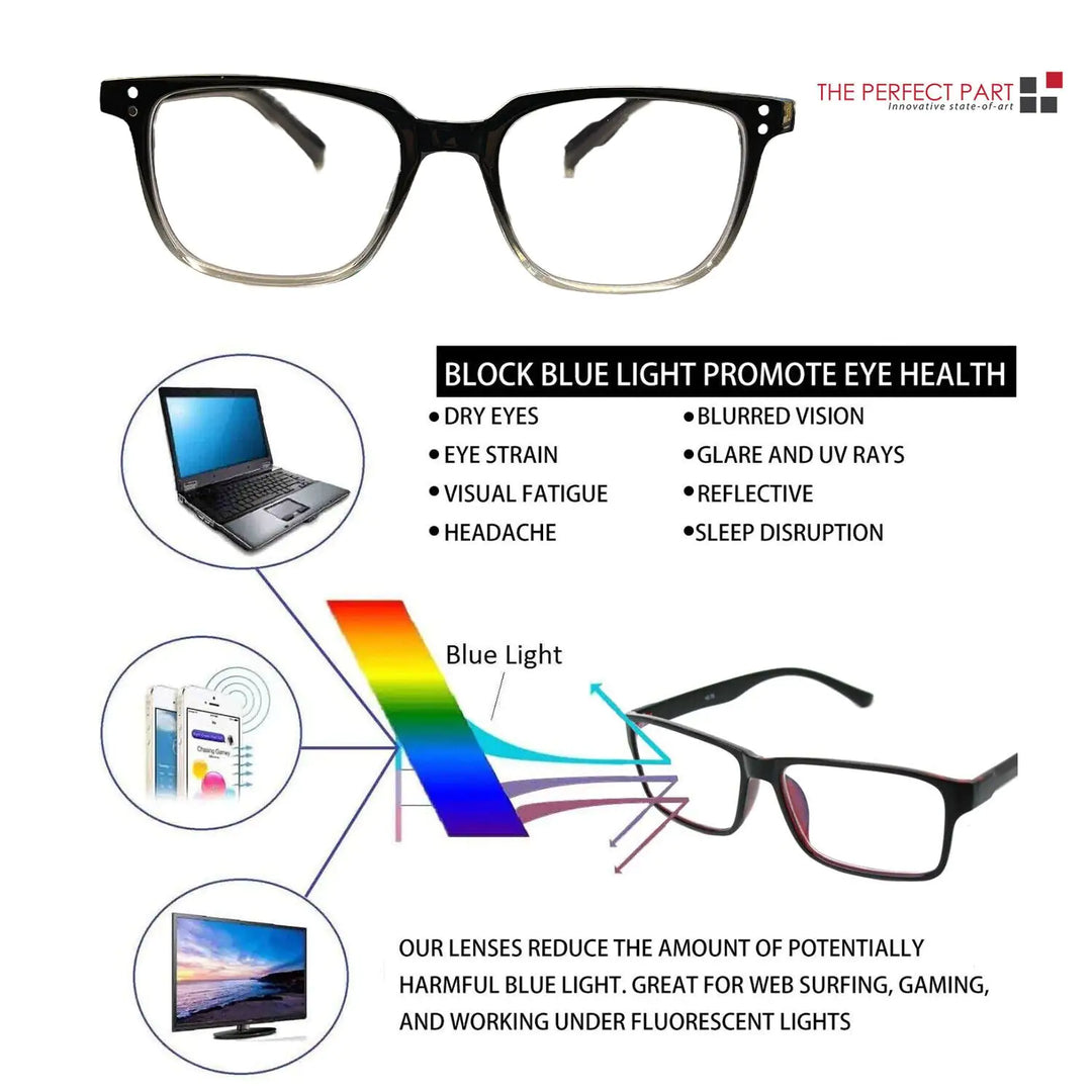 2 PK Unisex Blue Light Blocking Reading Computer Glasses