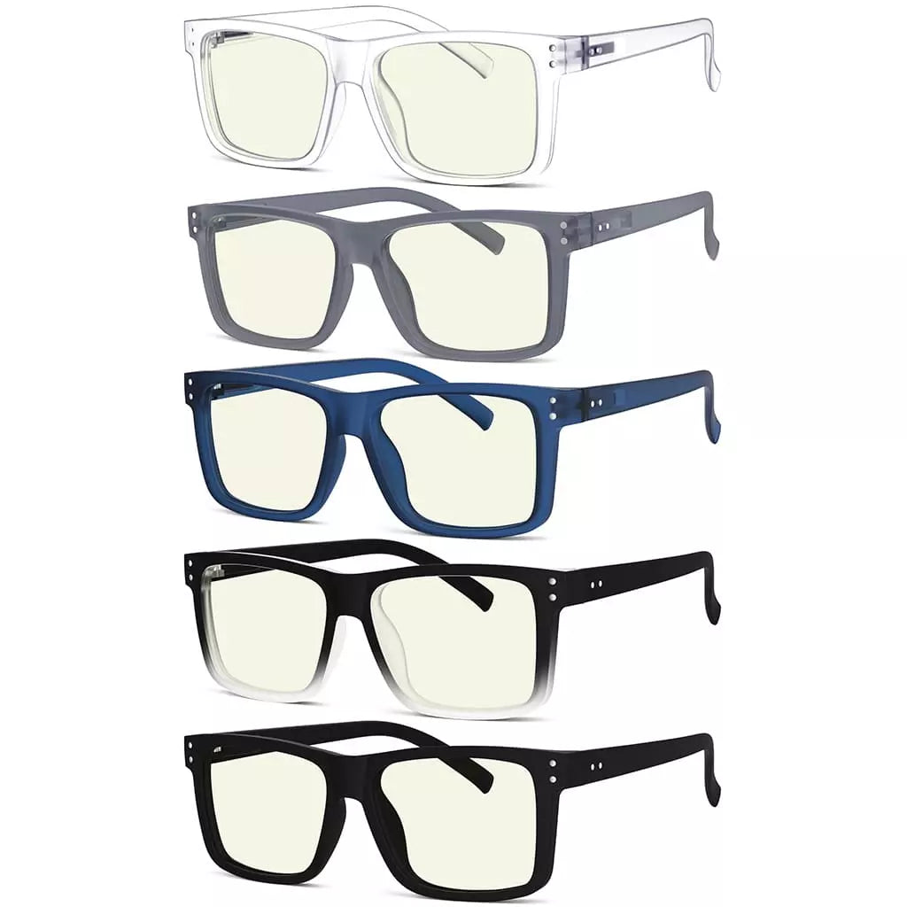 5 Pack Square Large Blue Light Filter Readers UV2142