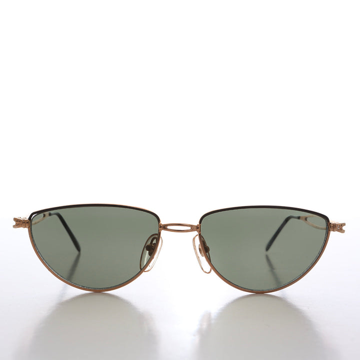 Gold Semi-Oval Vintage Sunglasses - Veanne