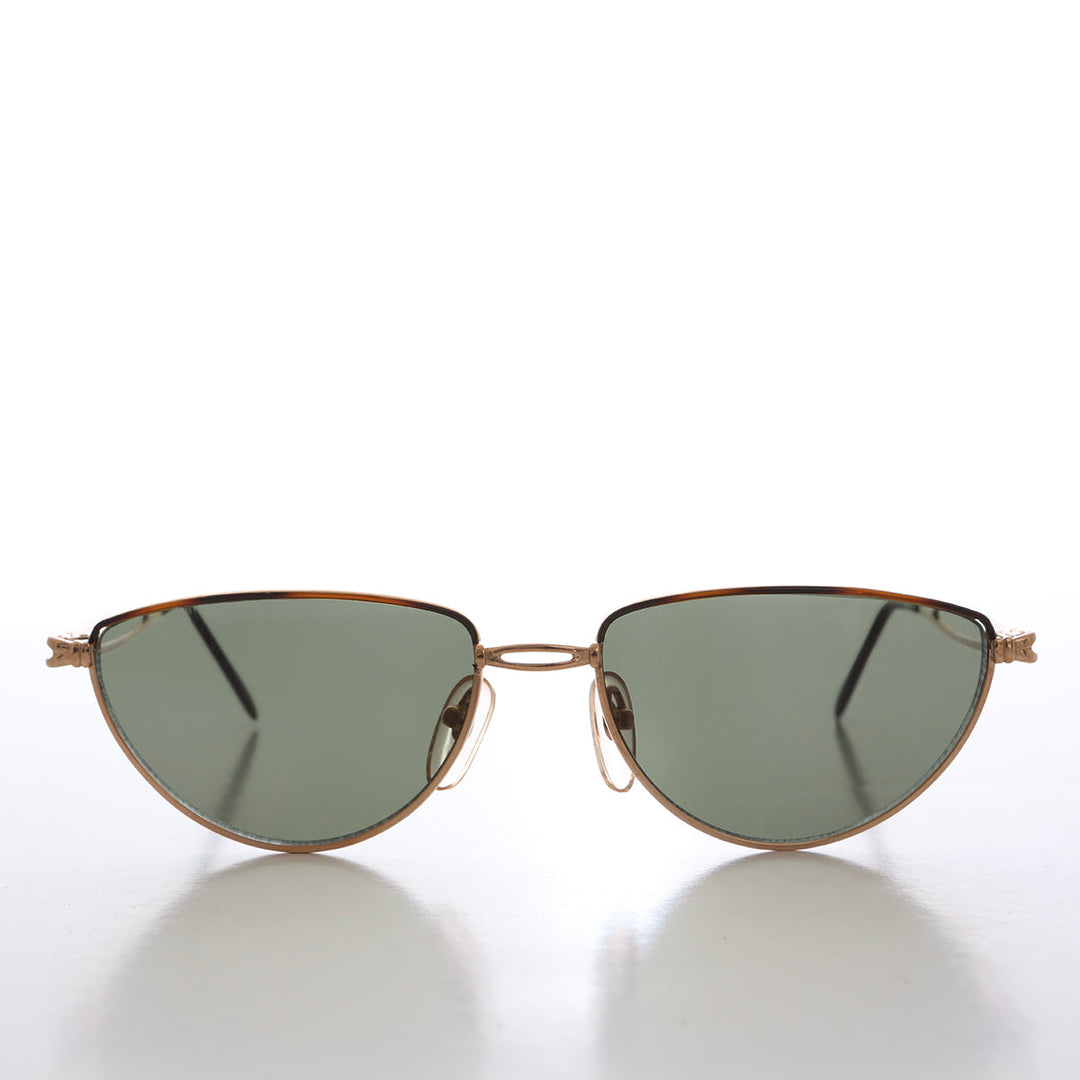 Gold Semi-Oval Vintage Sunglasses - Veanne