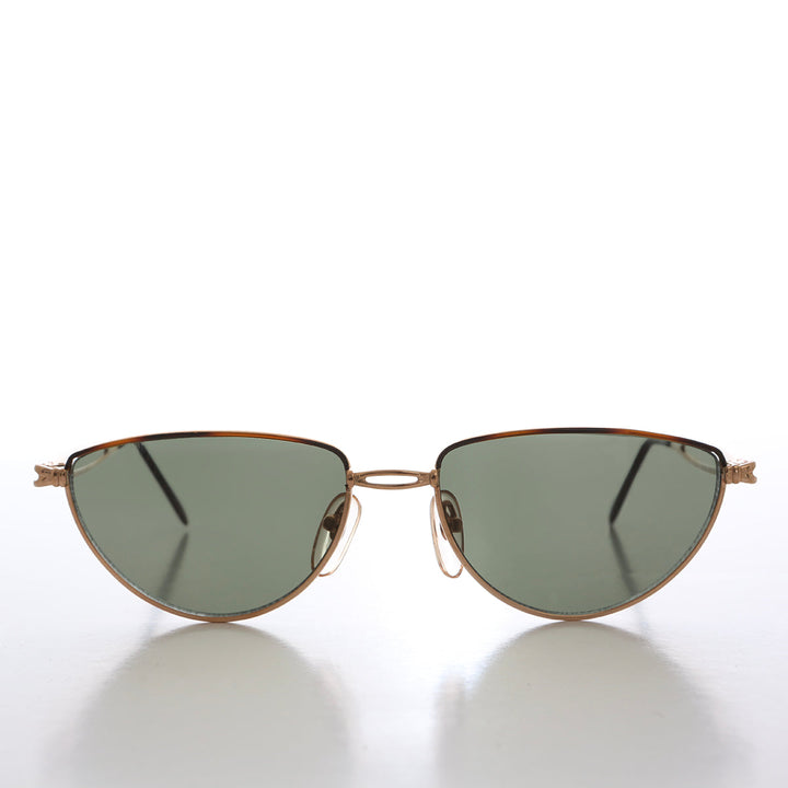 Gold Semi-Oval Vintage Sunglasses - Veanne