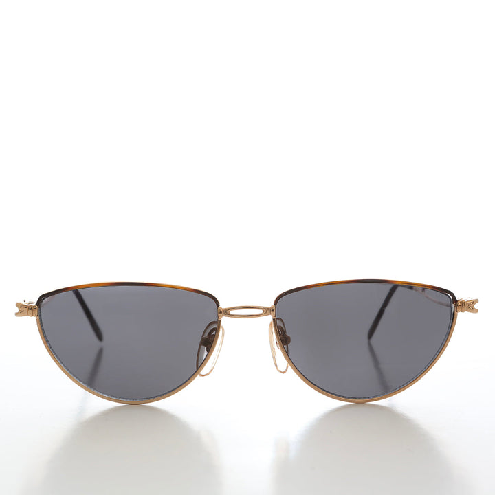 Gold Semi-Oval Vintage Sunglasses - Veanne