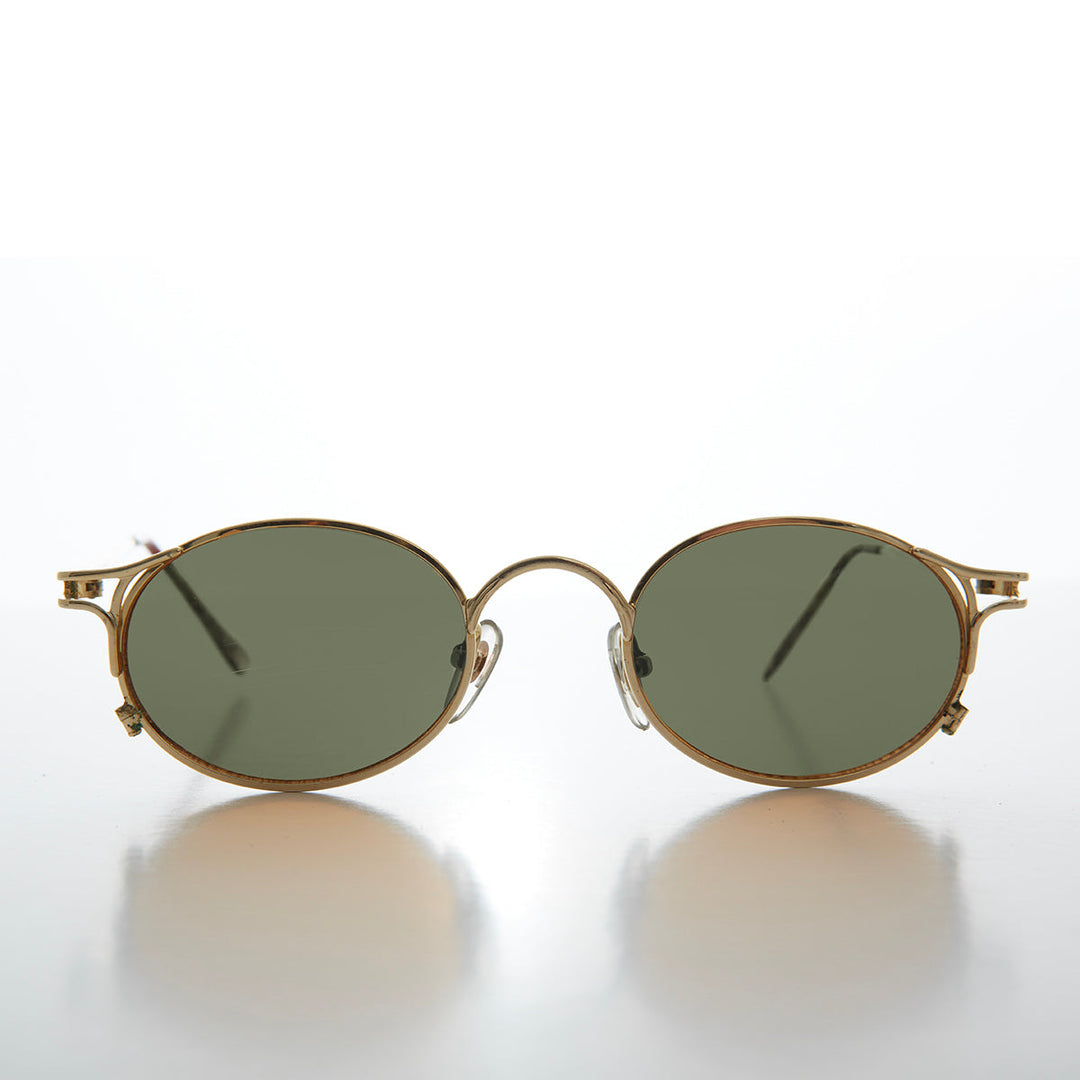 Metal Oval 90s Vintage Sunglasses - Webb