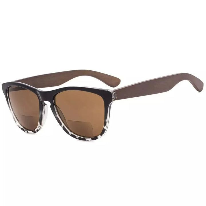 Bifocal Sunglasses with Wood Temples for Women SGH001-6